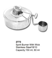 Spirit Burner with Wick Stainless Steel 150ml