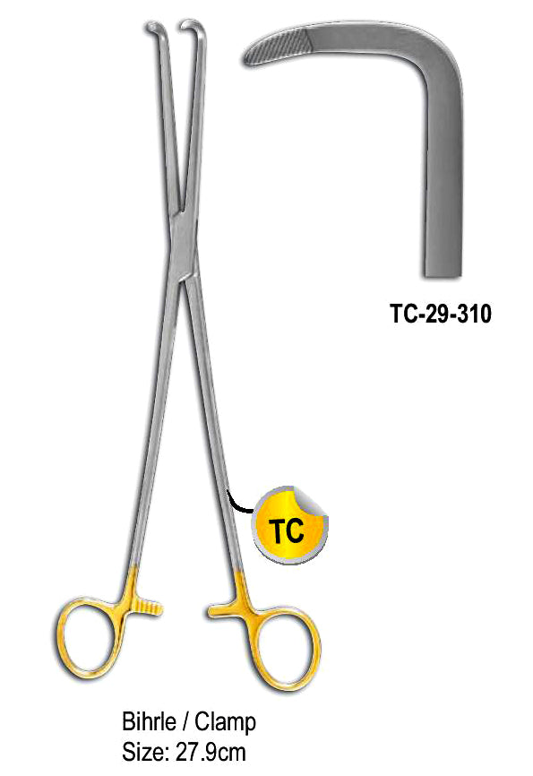 TC Bihrle Clamp Needle Holder 27.9cm with Gold Plated Rings