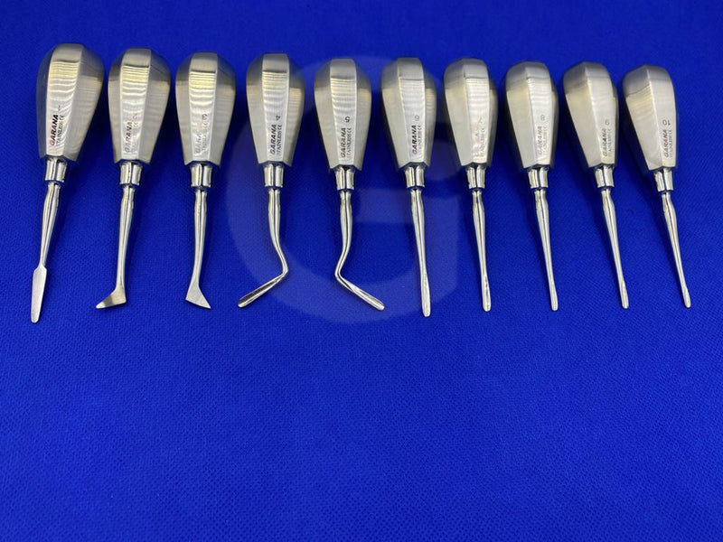 Root Elevator Small Handle Set of 10 Pcs / Dental Elevator Set